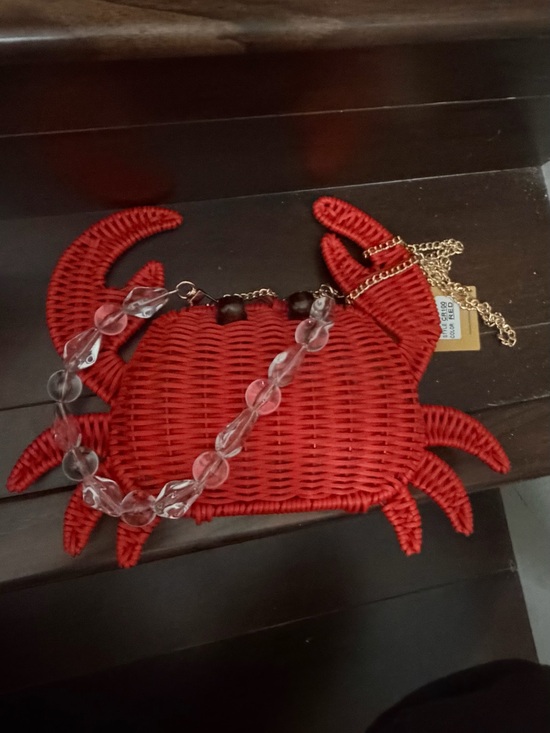 Tommy Bahama Handbags - Red Crab Woven Crossbody Bag